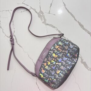 Disney Princess Purple Lilac Iridescent Holographic Foil Crossbody Bag GUC